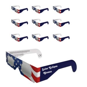 gottahaveit solar eclipse glasses 10 pack | safe for direct sun & solar eclipse viewing, lenses made in usa for april 2024 eclipse | nasa-grade aas approved | iso 12312-2, safety & welding glasses