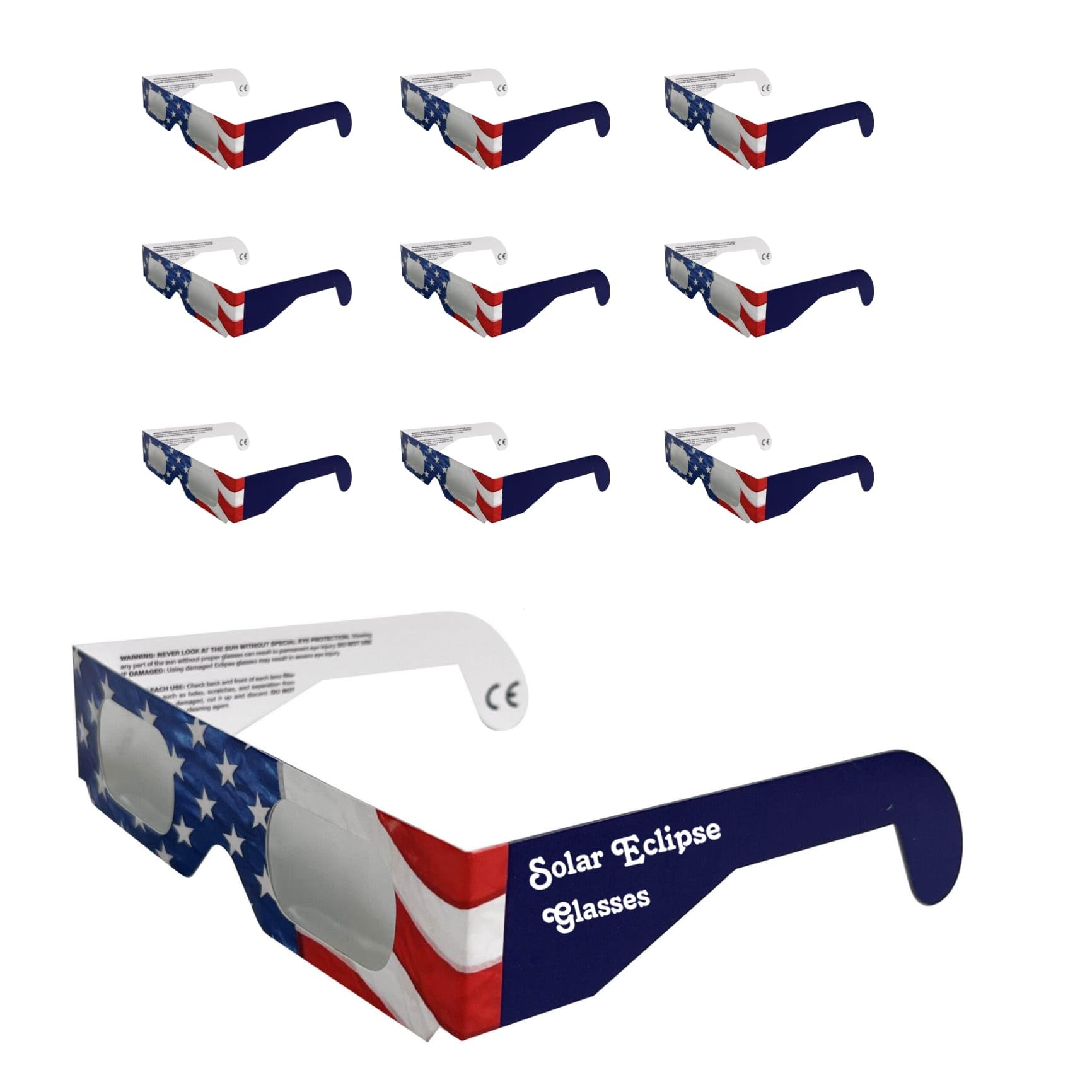 GottaHaveit Solar Eclipse Glasses 10 Pack | Safe for Direct Sun & Solar Eclipse Viewing, Lenses Made in USA for April 2024 Eclipse | NASA-Grade AAS Approved | ISO 12312-2, Safety & Welding Glasses