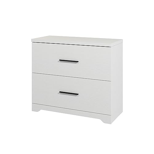 2-Drawer Wood Lateral File Cabinet, Filing Cabinets Anti-Tilt Mechanism for Home Office Storage Organization, Accommodates Letter/A4/Legal Size, New Heightened Drawer Design Home Office (White)