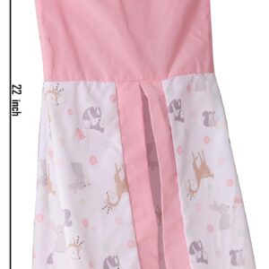 CribMATE Pink Woodland Nursery Diaper Stacker For Girls Deer Fox Baby Girl Diaper Organizer (Pink)