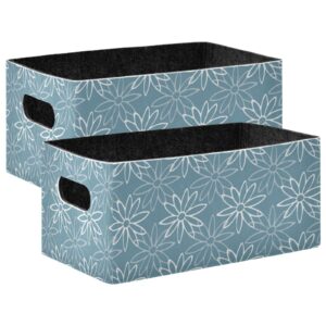 pfrewn eggshell blue with line art daisies storage bins baskets for organizing fabric foldable storage boxes bag collapsible closet shelf for shelves nursery toys office, 2 pack