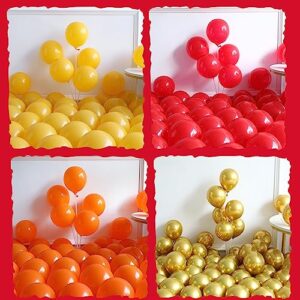 Enanal Fire Balloon Garland Arch Kit, 144pcs Red Yellow Chrome Gold Balloons with Fire Truck Foil Balloons for Fireman Party Supplies Kids Birthday Firefighter Rescue Themed Party Decoration (Fire)