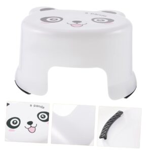 Cartoon Plastic Stool Bathroom Stools for Adults Bathroom Stool for Toddlers Round Ottoman Toilet Step Stool Stool Potty Training Small Stool Toilet Child White