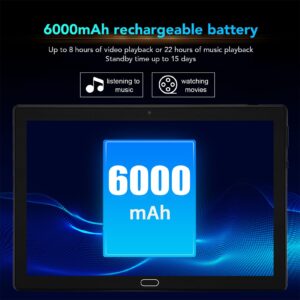 Zopsc S23 10.1in Tablet for Android 10-5GWIFI Graphics Tablets 6+128G 5MP+8MP MT6735 6000mAh 4G Communication Network Support, Gravity Sensor GPS Glonass Support. 100‑240V (Blue)