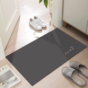 lygligh thin door mat bathroom rugs : entryway rugs ultra thin non-slip absorbent bath mat for front door entrance - throw rugs with rubber backing machine washable 17"×30" black