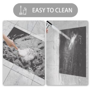 LYGLIGH Thin Door Mat Bathroom Rugs : Entryway Rugs Ultra Thin Non-Slip Absorbent Bath Mat for Front Door Entrance - Throw Rugs with Rubber Backing Machine Washable 17"×30" Black