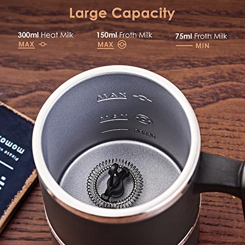 REDMOND Milk Frother, Electric Milk Frother for Coffee, 10.1oz/300ml Large Capacity, Hot/Cold Foam and Hot Chocolate Maker, 4-in-1 Functions, Milk Steamer for Latte, Cappuccino, Macchiato, Hot Milk