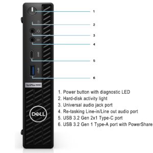 Dell OptiPlex 5090 Micro MFF Business Desktop Computer, Intel Hexa-Core i5-10500T up to 3.8GHz, 32GB DDR4 RAM, 1TB PCIe SSD, WiFi 6, Wireless Antenna, Bluetooth, Keyboard and Mouse, Windows 10 Pro