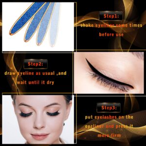 Loopeer 40 Pcs Self Adhesive Eyeliner Set 20 Pcs 2 in 1 Liquid Eyeliner Pen Non Magnetic Eye Liner Pen Diamond Glitter Eyeliner Glue Pen for Lashes with 20 Pcs Pink Lash Wand for Women Girl Eye Makeup