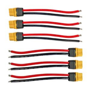 3pairs xt60h/xt60 plug male female connector with sheath housing 3pairs（6pcs） 12awg 10cm xt60h extension cable