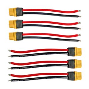 3Pairs XT60H/XT60 Plug Male Female Connector with Sheath Housing 3Pairs（6pcs） 12AWG 10cm xt60h Extension Cable