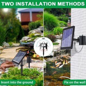 Solar Pond Aerator with Air Pump, 3 Modes(18H/36H/72H) Solar Aerator for Ponds Outdoor, 4W & 2200 mAh Solar Powered Air Pump with Bubble Regulator for Small Fish Pond, Stock Tank, Aquarium Hydroponics