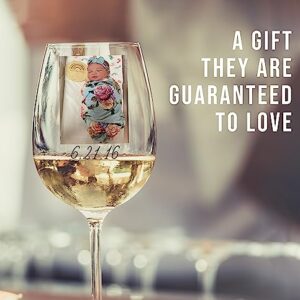 Personalized 16oz Photo Picture Print Stemmed Wine Glass - New Mom Gifts, Unique Gift for Mother's Day, Postpartum Gifts, Women After Birth, First Time Mom and Dad, New Parents, Her Mama Mommy, Baby