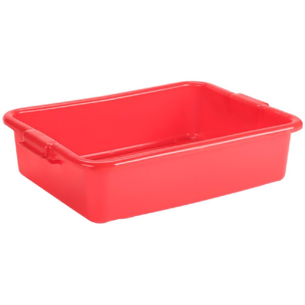 TrueCraftware 19-1/2" x 15-1/2" x 5-3/8" Utility Kitchen Bus Box/Tub/Bin with Outer Lips- Heavy Duty Plastic Restaurant Tub/Dish Washing Basin Tub for Kitchen Home Restaurants