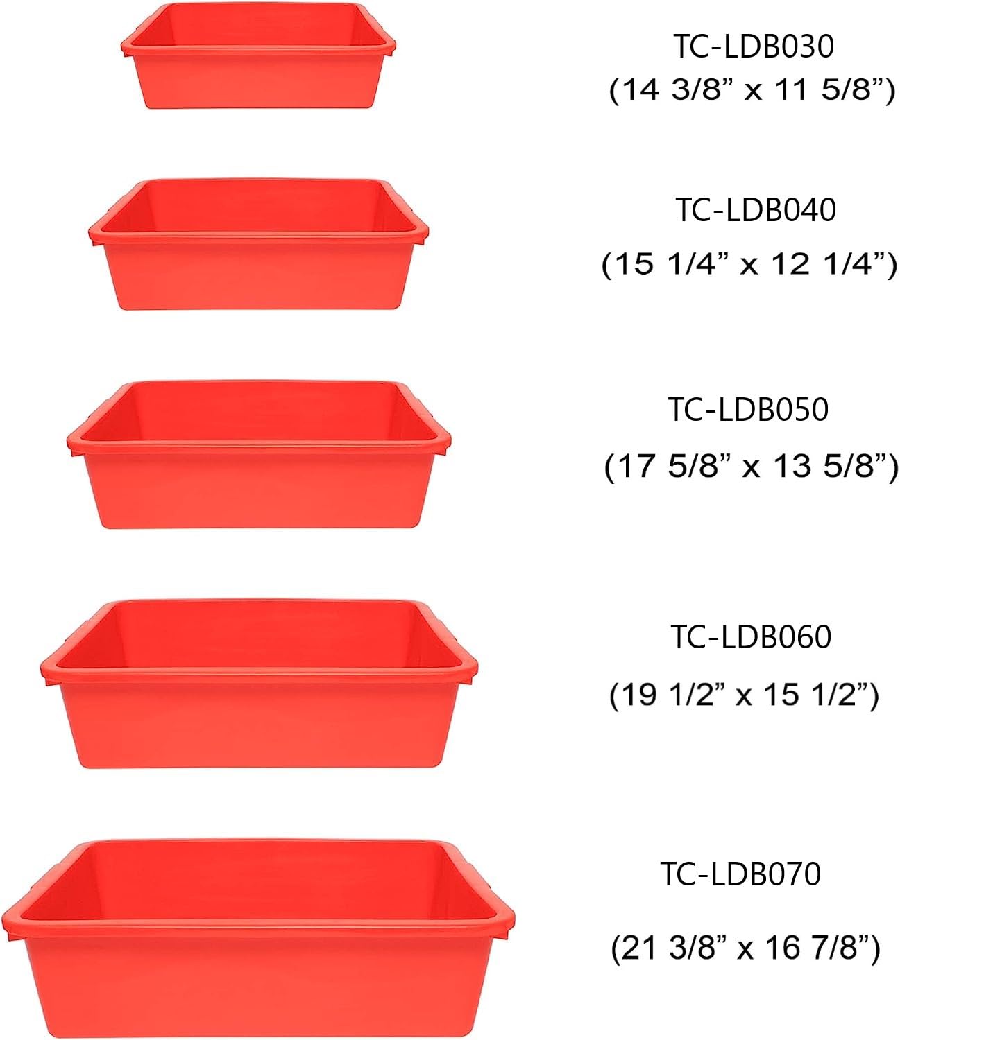 TrueCraftware 19-1/2" x 15-1/2" x 5-3/8" Utility Kitchen Bus Box/Tub/Bin with Outer Lips- Heavy Duty Plastic Restaurant Tub/Dish Washing Basin Tub for Kitchen Home Restaurants
