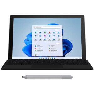 microsoft surface pro 7+ bundle 12.3" lcd touch screen intel core i5 8gb ram 128gb ssd platinum with black surface type cover and surface pen platinum (renewed)