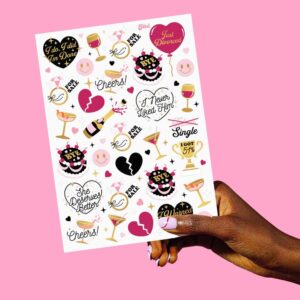 xo, Fetti Divorce Party Temporary Tattoos - 60 Foil Styles | Just Divorced Party Supplies, Break Up Party Favors, Single Ladies Party Decorations, Ex-Wife Gag Gift, Newly Divorced