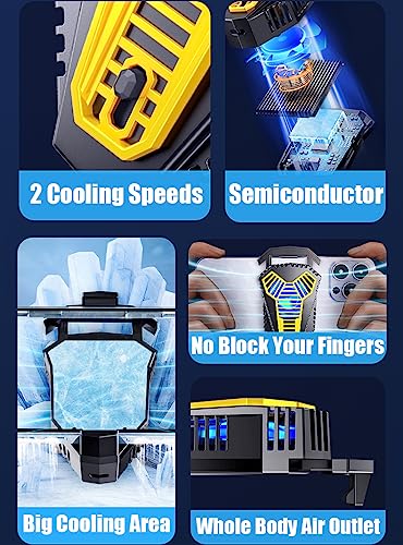 Semiconductor Phone Cooling Fan, Phone Cooler for iPhone Android Smartphones, Mobile Phone Radiator Heatsink (with 9 Finger Sleeves)