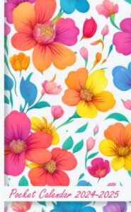 pocket calendar 2024-2025 for purse: small floral two-year monthly planner | 24 months from january 2024 to december 2025 | small size