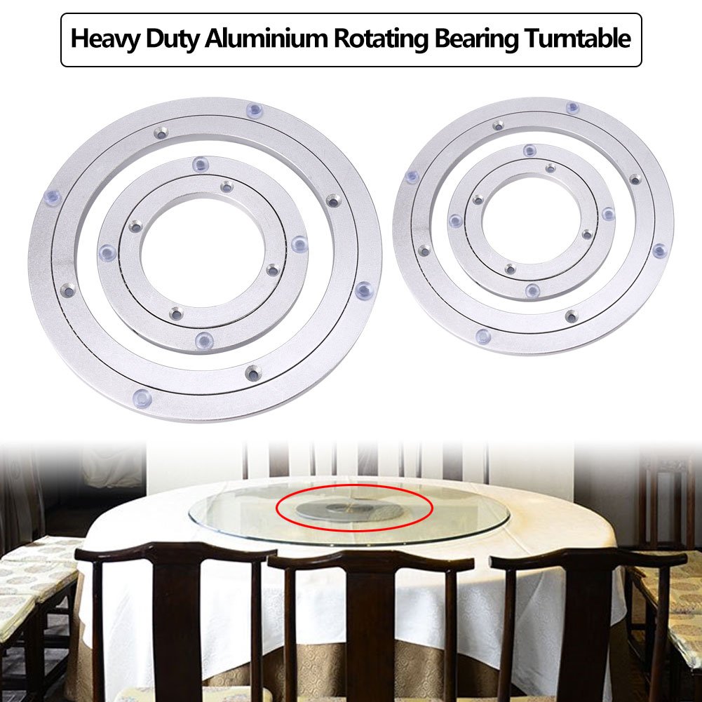 Rotating Bearing Plate, Aluminium Alloy Turntable Bearing Lazy Susan Hardware for Kaleidoscopes Tabletop Serving Trade Show Displays (8in*h8.5mm)