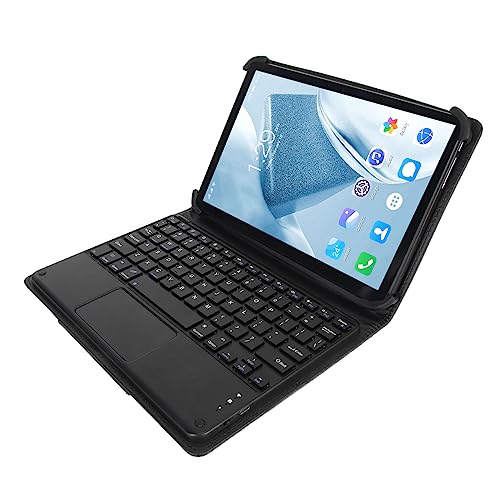 BROLEO 2 in 1 Tablet, 100‑240V 5.0 10.1 Inch Tablet Stereo Dual Speakers with Keyboard for Working (US Plug)