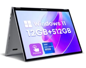 chuwi 2023 minibook x touchscreen 2-in-1 laptop, 12gb ram 512gb rom, intel celeron n5100, 10.51" windows 11 convertible laptops, 1tb ssd expand, 1920x1200, backlit keyboard, wifi 6, bt5.2, webcam