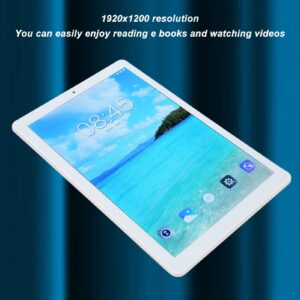 SHYEKYO Tablet Computer, Dual Camera 10.1 Inch Tablet 1920x1200 Resolution Dual SIM Dual Standby US Plug 110-240V Octa Core Processor for Android 8.1 for Reading (Silver)