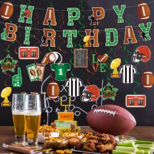 26 PCS Football Party Banners Football Birthday Decorations Sports Theme Hanging Swirls Happy Birthday Party Ceiling Streamers for Boys Kids Birthday Sports Party Supplies