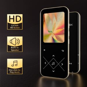 64GB MP3 Player with Bluetooth 5.3, AGPTEK 2.4 inch Screen Portable Music Player with Speaker, FM Radio, Voice Recorder, Real Built-in 64GB, Supports Expanded Up to 128GB