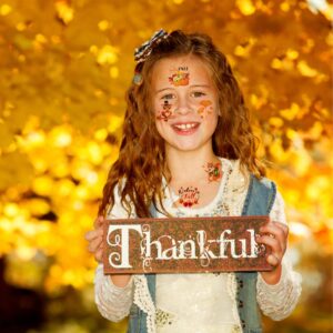 HOWAF 96pcs Fall Temporary Tattoos for Kids, Fall Harvest Face Tattoos for Welcome Fall Hello Autumn Party Decoration Supplies, Autumn Harvest Tattoo Stickers with Pumpkin Scarecrow Design