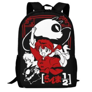 dhoutsl backpacks ranma anime ½ laptop backpack unisex multipurpose double shoulder bag for camping travle work hiking gifts