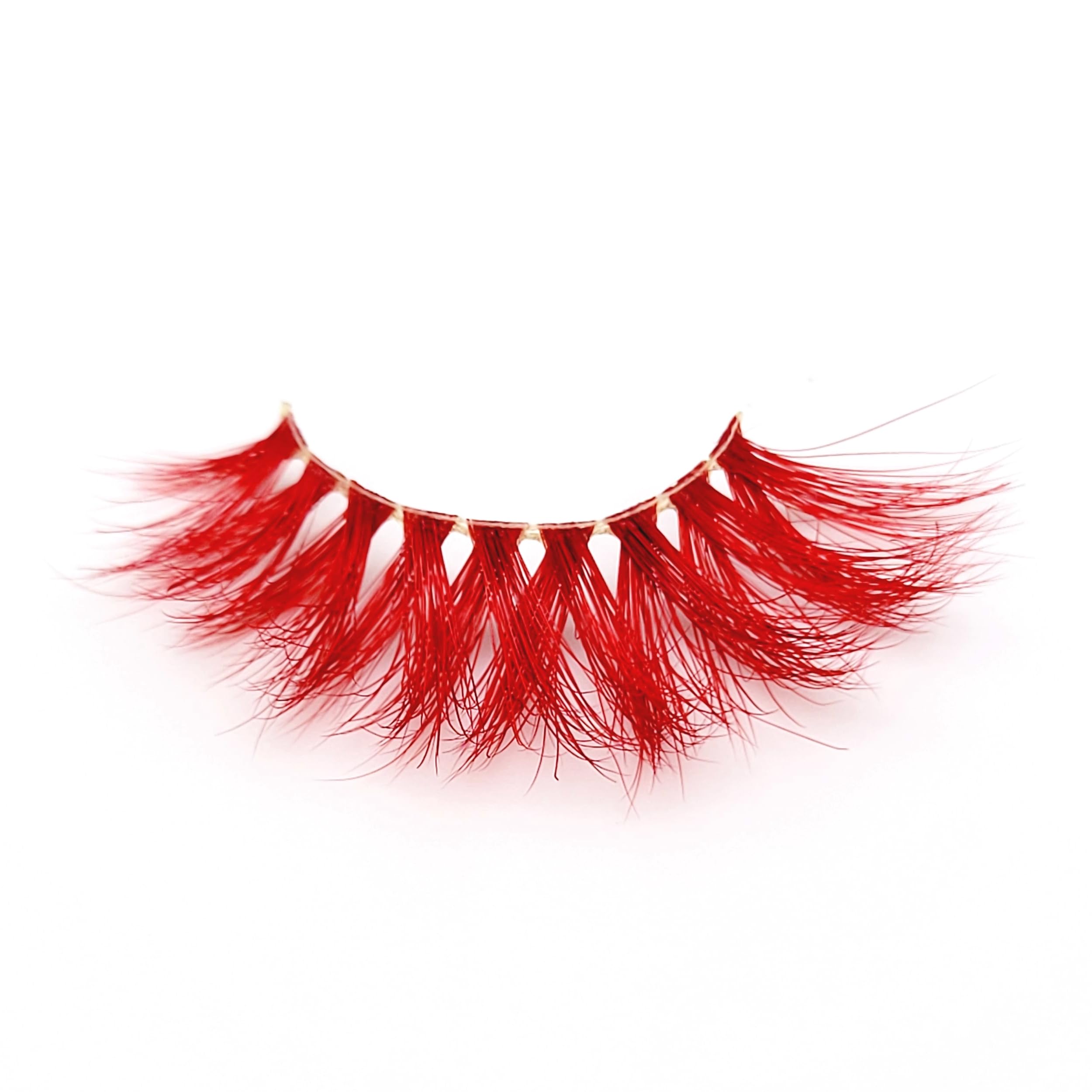 MISSLADY Colored Lashes 18mm 3D Real Mink Red Lashes Strips Red Eyelashes (M3D-302, 18mm, 1 Pair)