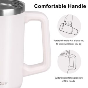 ABOTOCUP 40 oz Tumbler with Handle and Straw, Insulated Tumbler Water Bottle with 2-in-1 Straw and Sip Lid, Travel Coffee Mug Fits in Car Cup Holder, 1 Leak Proof Lid, Keep Cold 24h & Hot 12h