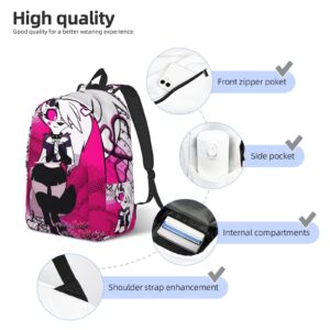DHOUTSL Canvas Backpacks Helluva Anime Boss Laptop Backpack Unisex Multipurpose Double Shoulder Bag for Camping Travle Work Hiking Gifts
