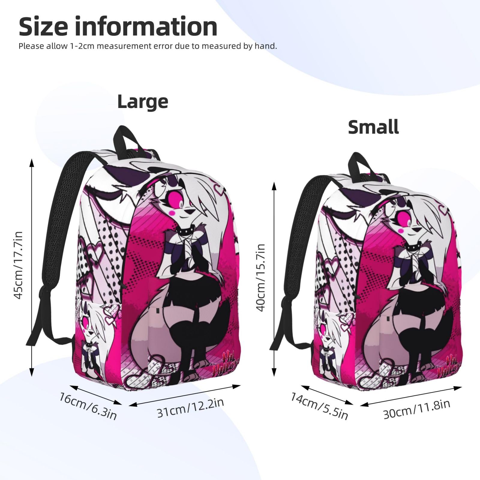 DHOUTSL Canvas Backpacks Helluva Anime Boss Laptop Backpack Unisex Multipurpose Double Shoulder Bag for Camping Travle Work Hiking Gifts