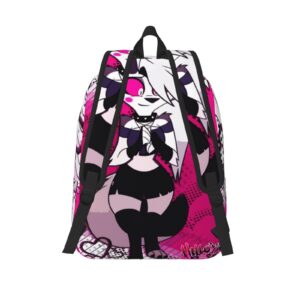 DHOUTSL Canvas Backpacks Helluva Anime Boss Laptop Backpack Unisex Multipurpose Double Shoulder Bag for Camping Travle Work Hiking Gifts
