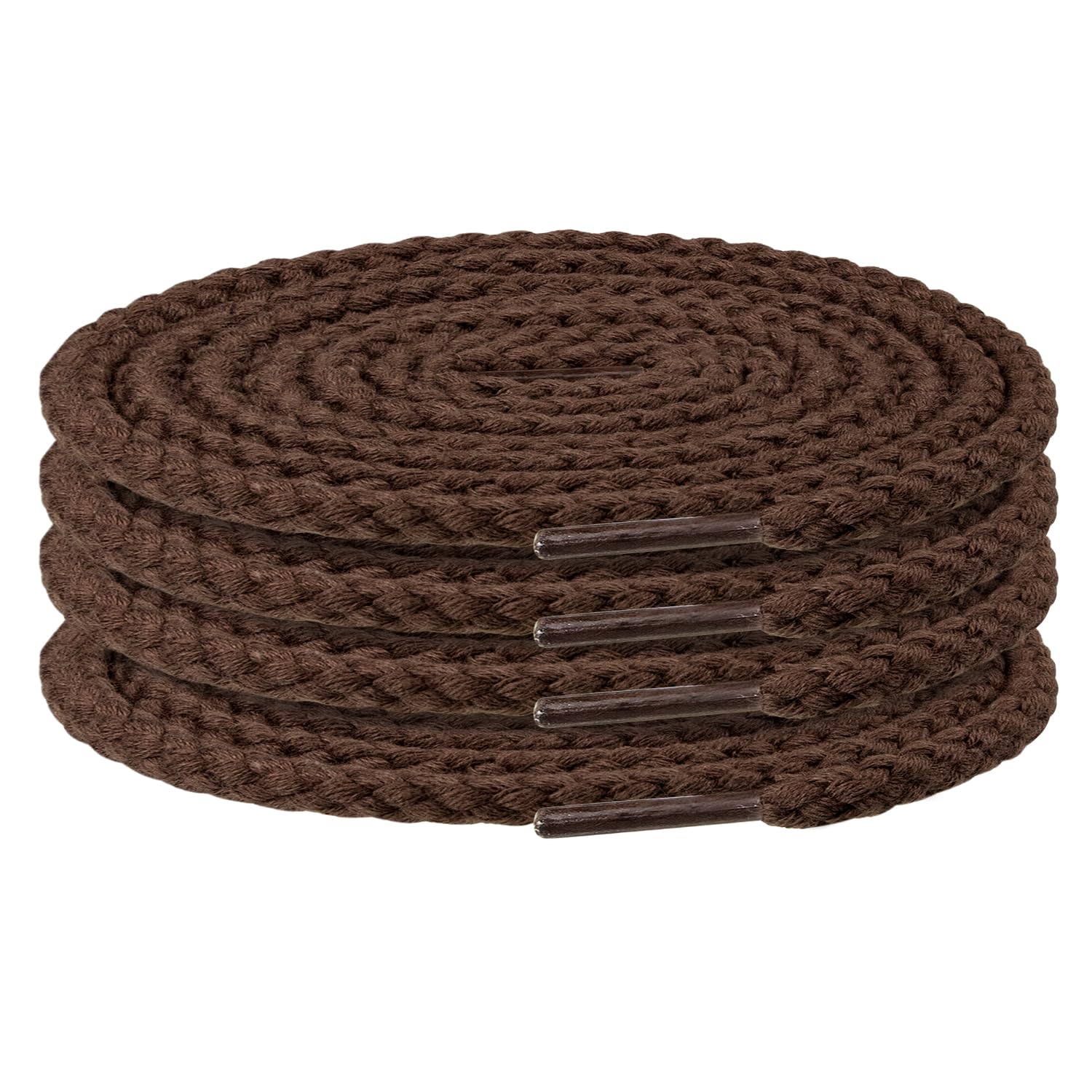 Endoto 2 Pairs Round Rope Shoe Laces Thick Cotton Shoelaces Strings for Air Force 1, Air Jordan,Dunk Chunky Twisted Shoelaces Sneaker Shoes(Color:Brown,Size:7MM-50Inch)