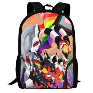 dhoutsl backpacks helluva anime boss laptop backpack unisex multipurpose double shoulder bag for camping travle work hiking gifts