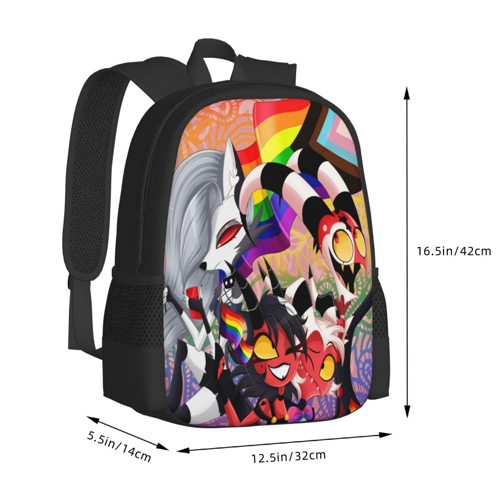 DHOUTSL Backpacks Helluva Anime Boss Laptop Backpack Unisex Multipurpose Double Shoulder Bag for Camping Travle Work Hiking Gifts