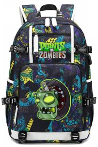 isaikoy game plants vs. zombies backpack shoulder bag bookbag school bag daypack satchel laptop bag color blue4
