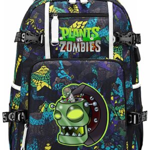 ISaikoy Game Plants vs. Zombies Backpack Shoulder Bag Bookbag School Bag Daypack Satchel Laptop Bag Color Blue4