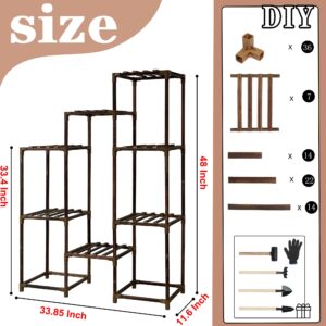 HOMKIRT Plant Stand for Indoor Outdoor, 10 Tier Tall Plant Shelf Large Plant Rack Table Holder Flower Stand for Multiple Pots for Patio Porch Living Room Balcony Corner Garden Office Boho Decor