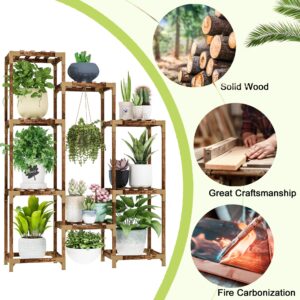 HOMKIRT Plant Stand for Indoor Outdoor, 10 Tier Tall Plant Shelf Large Plant Rack Table Holder Flower Stand for Multiple Pots for Patio Porch Living Room Balcony Corner Garden Office Boho Decor