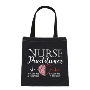 vamsii nurse practitioner tote bag for women np graduation gifts shoulder bag np nurse doctor gifts medical gifts (black)