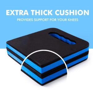 FOSHIO Kneeling Pad with Carrying Handles, Extra Thick Foam Cushioning Mat for Knee, Water Resistant Knee Pad for Gardening, Mechanic, Bathing Baby, Exercise & Yoga, 20 x 9 x 1.2 in, Blue & Black