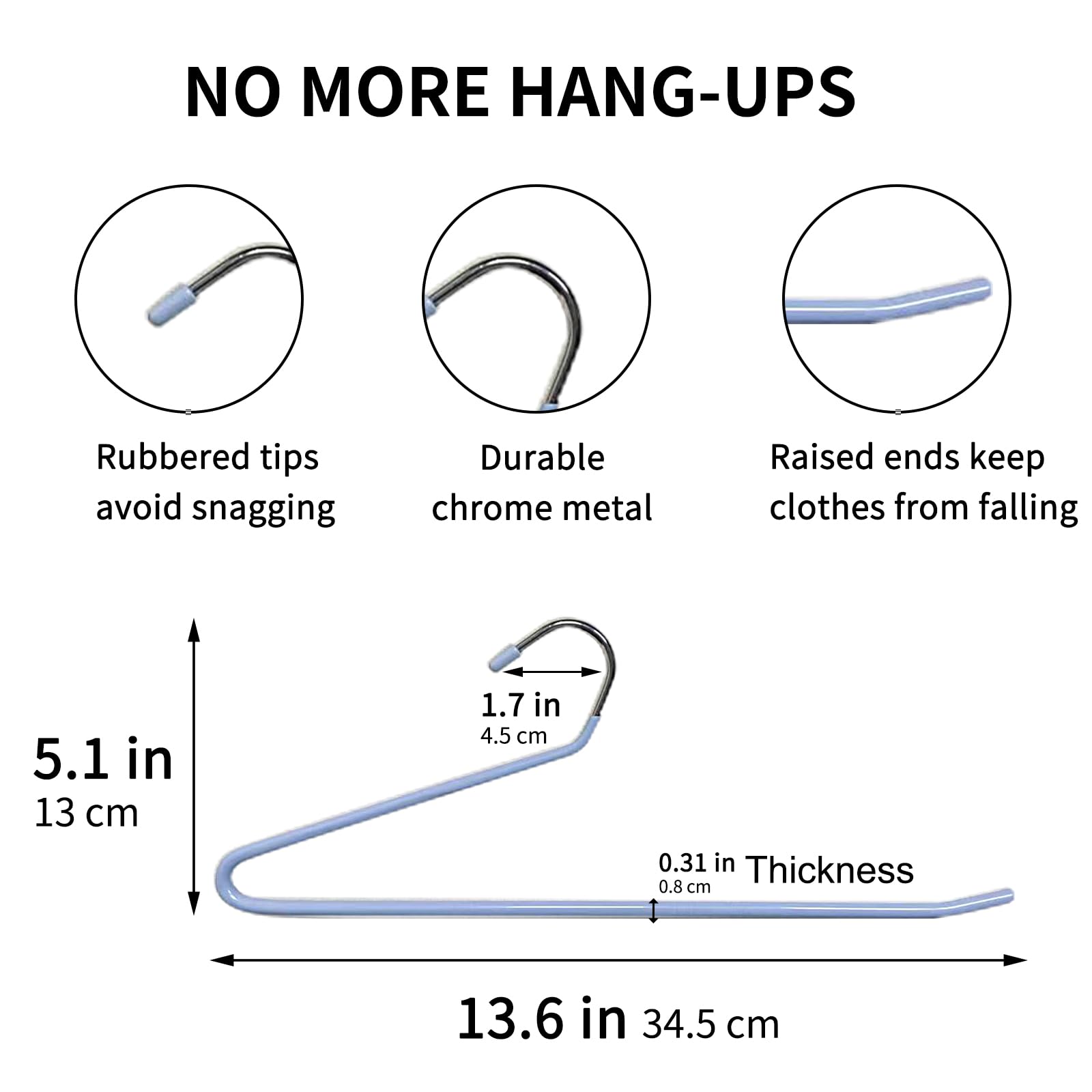 SLMT Pants Hangers for Women and Men, 28 Pack Jean Hangers for Closet, Non Slip Open Ended Trouser Hangers, Metal Clothes Hangers for Pants