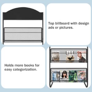 XIDIHF Floor-Standing Magazine Rack 5 Layer with Wheels Brochure Display Stand Large Newspaper Stand for Trade Show Exhibitions Office (Long 18.7 IN)