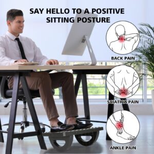 CZZXI Rocking Foot Rest for Under Desk at Work, Comfortable Foot Stool Ergonomic Footrest with Foot Massage Feet Stand for Office & Home - Black