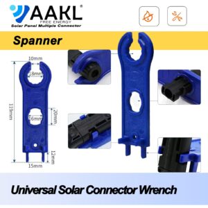 AAKL 20Pairs Solar Panel Connector IP67 Waterproof Solar Power Cable Connectors 1000V 30A 10AWG/12AWG Male/Female Plug with 2PCS Spanners (20 Pairs)