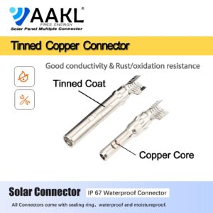 AAKL 20Pairs Solar Panel Connector IP67 Waterproof Solar Power Cable Connectors 1000V 30A 10AWG/12AWG Male/Female Plug with 2PCS Spanners (20 Pairs)